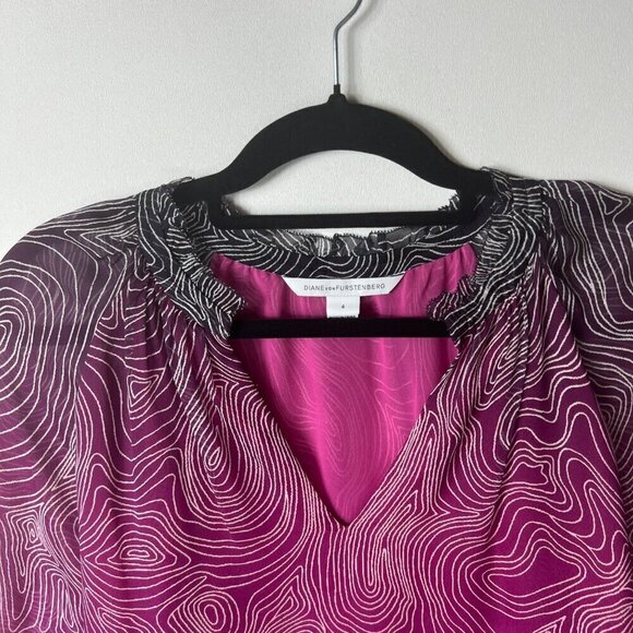 Diane von furstenberg ombré silk blouse women’s size 4 - Picture 2 of 9
